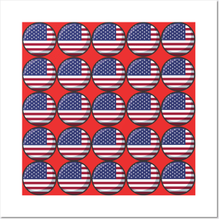 United States Patriotic Flag Pattern Posters and Art